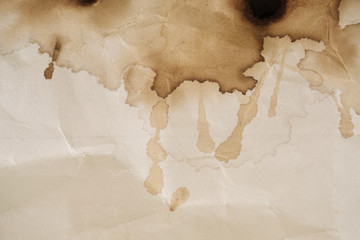 Coffee stain / Dry coffee stain on paper background.
