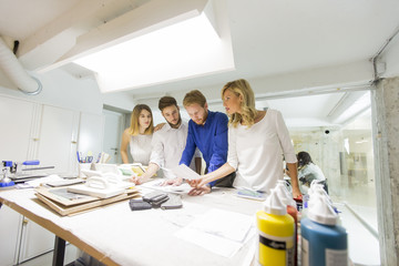 Business people discussing a strategy and working together in office