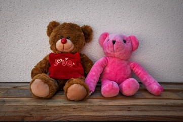 Obraz premium Valentines Day. Teddy Bear Loving cute
