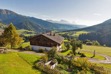 Western Carinthia Alpine village landscape, Austria.