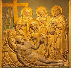 LONDON, GREAT BRITAIN - SEPTEMBER 17, 2017: The relief of Deposition of the cross in church St....
