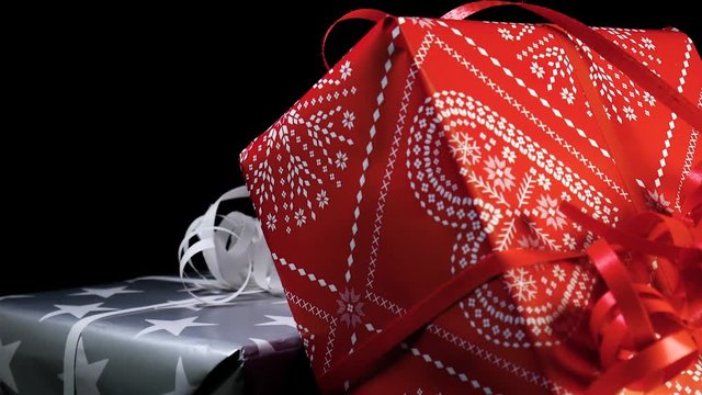 Close up of Christmas presents