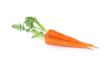 Fresh carrots on white background