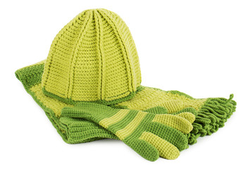 knitted hat, scarf and gloves set - 180883003
