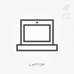 Line icon laptop
