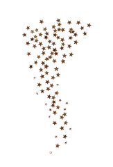 Small shiny stars are beautifully scattered in different corners, isolated on white