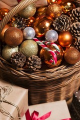 orange christmas ornament decoration. new year xmas decor