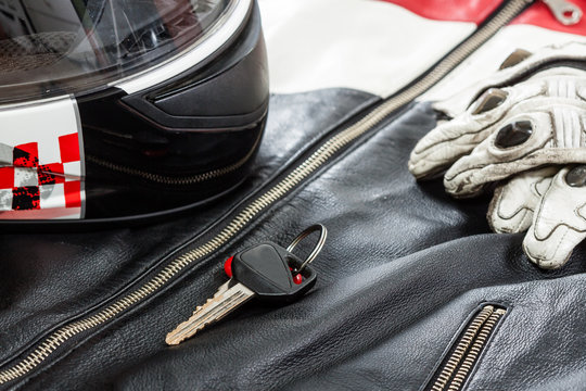 View of motorcycle rider accessories.
