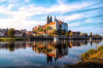 Stadtbild mit Elbufer in Meißen, Sachsen © EKH-Pictures