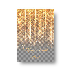 Cover catalog with golden shiny design of golden lights
