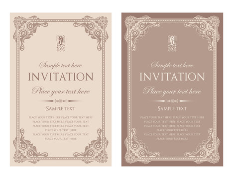 Invitation card vector design - vintage style