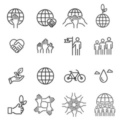 Eco line icons vector illustration