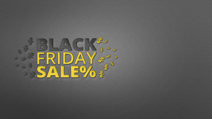 Black Friday sale inscription design template on paper background. banner for shops, web.