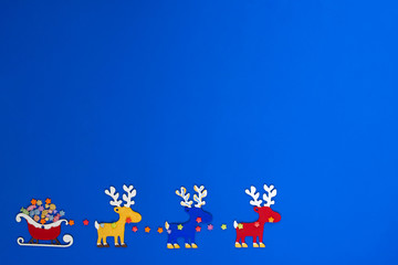 Background for Christmas - Santa's sleigh, with gifts