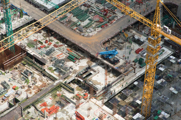 Fototapeta premium top view of the construction site