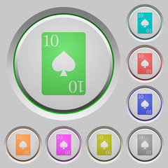 Ten of spades card push buttons