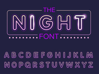 Vector of modern stylized font and alphabet