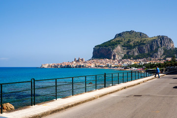 Far view to cefalu, Sicily