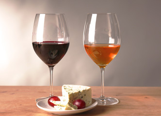 bottle of wine and glass on the table