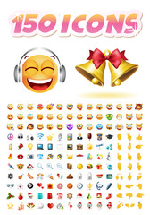 Set of Realistic Cute Icons on White Background . Isolated Vector Illustration 