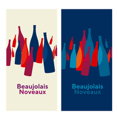 beaujolais nouveau concept abstract vector poster. vine idea illustration. - obrazy, fototapety, plakaty