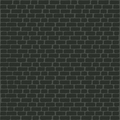 Black brick wall background. Old stone texture. Vector illustration.
