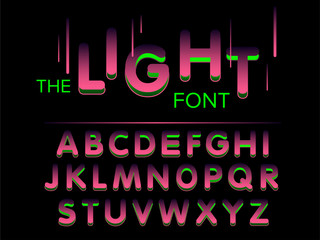 Vector of modern stylized font and alphabet