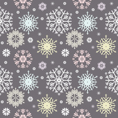 Fototapeta na wymiar Stylish seamless pattern with snowflakes