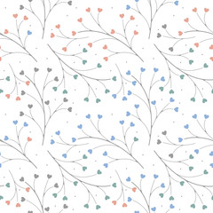 Obraz premium Sweet seamless pattern with colorful hearts