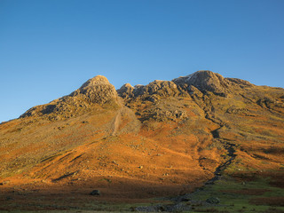 Langdale Pikes Lake District Cumbria in Morning sunlight