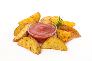 french fries and ketchup