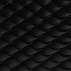 black abstract background twists dark ribbon modern technology concept pattern 3d render...