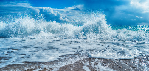 beautiful waves on the beach