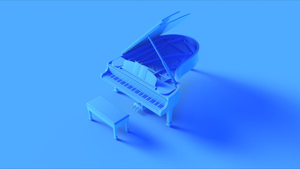 Bright Blue Grand Piano