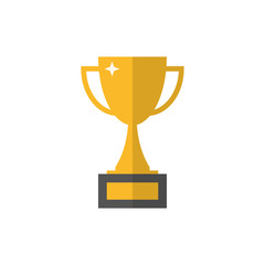 Gold trophy cup icon