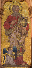 LONDON, GREAT BRITAIN - SEPTEMBER 19, 2017: The mosaic of St. Matthew the Evangelist  in church St....