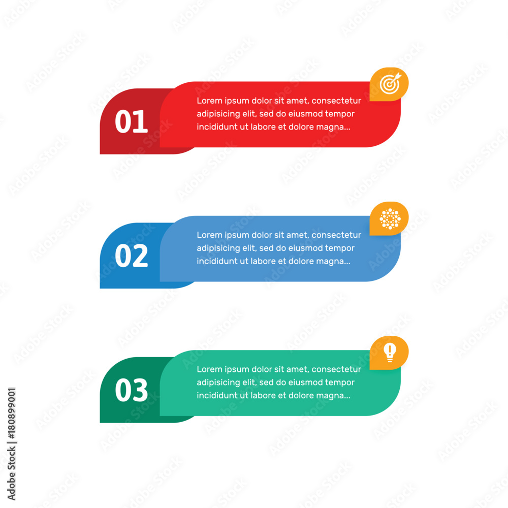 Aufkleber Steps elements for web interface. Infograph vector element. Infographic abstract template.