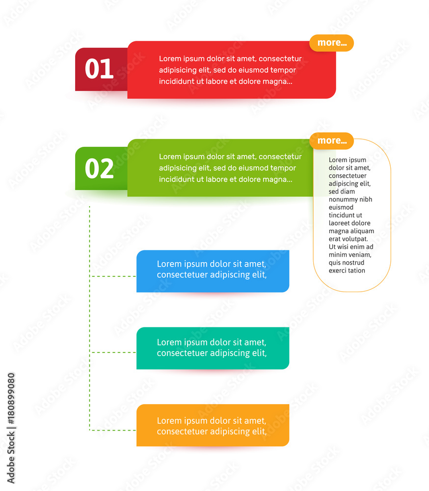 Leinwandbilder Steps elements for web interface. Infograph vector element. Infographic abstract template.