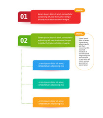 Steps elements for web interface. Infograph vector element. Infographic abstract template.