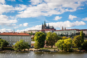 Fototapeta na wymiar City of Prague with Prague Castle in the background