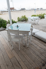 Romantic tables on the beach