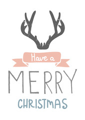 have a merry christmas card with antler, vector illustration - 180900224