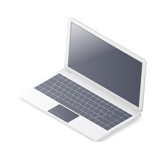 Laptop isolated on white background. Isometric vector illustration