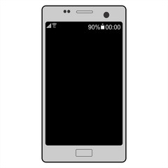 Smartphone, mobile phone isolated with blank screen