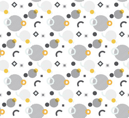Various simple geometric shapes on white background, abstract geometric seamless pattern - 180901653