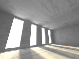 Dark concrete empty room. Modern architecture design