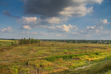 Fototapeta premium Plowed field after harvesting