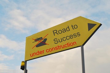 Road to success under construction - obrazy, fototapety, plakaty