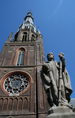 Fototapeta na wymiar Leeuwarden, st bonifacius church in the city