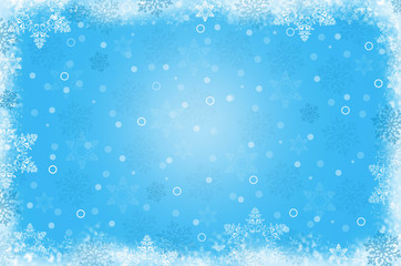 Снежинки на голубом фоне. - obrazy, fototapety, plakaty